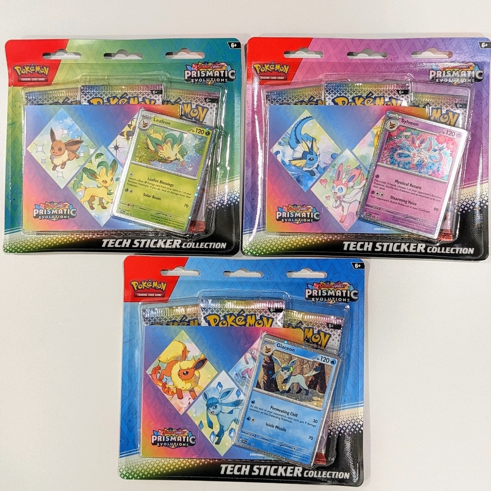 💎 Prismatic Evolutions 💎 Tech Sticker Collection Full Set of 3 - Pokemon Cards - Picture 2 of 12